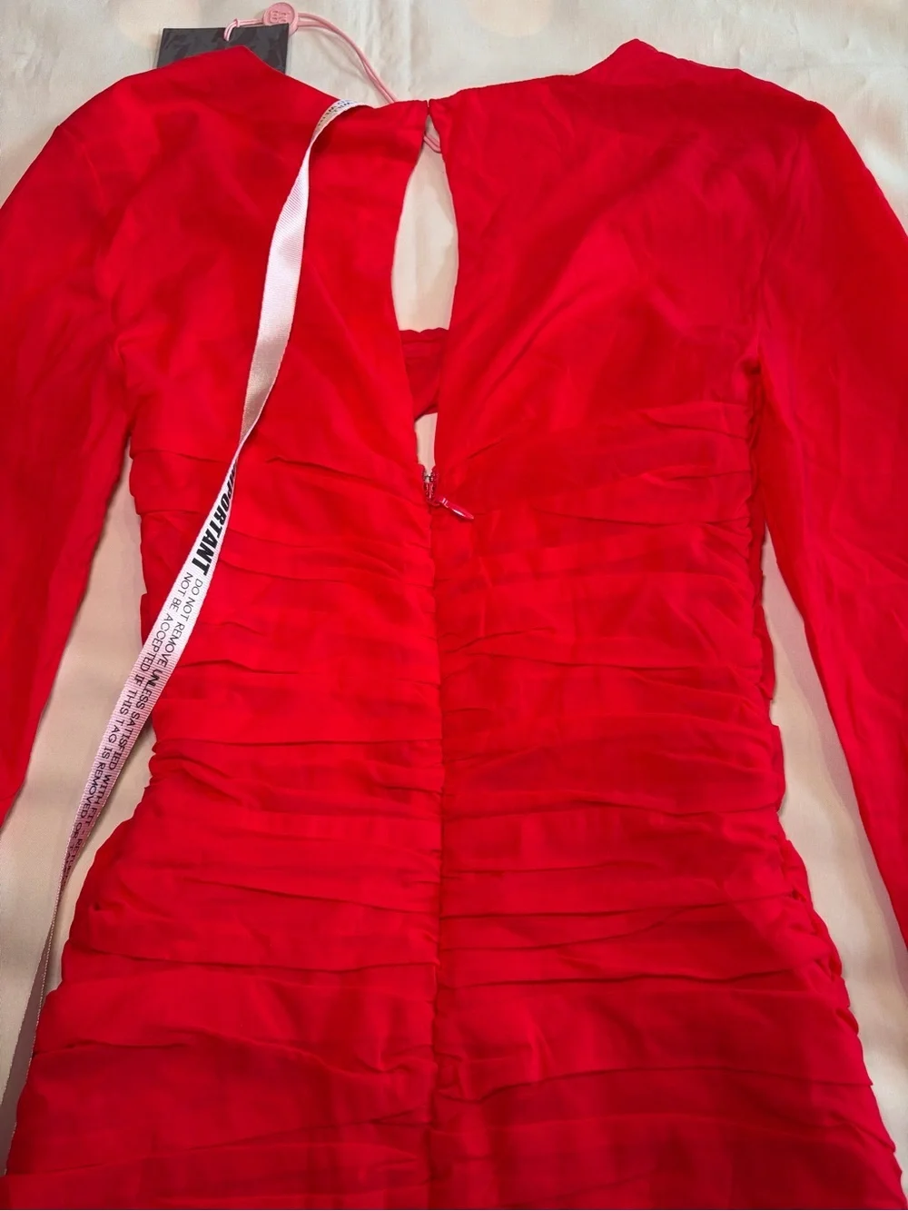 NEW! House of CB- CAMILLE Scarlet Real Silk Cutout Mini Dress Red Size Small